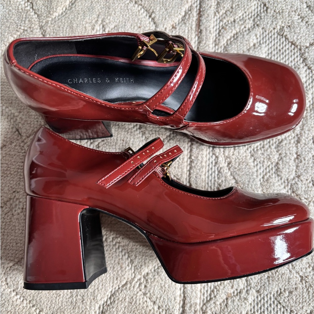 Charles & Keith Mary Jane platform heels (size 5)